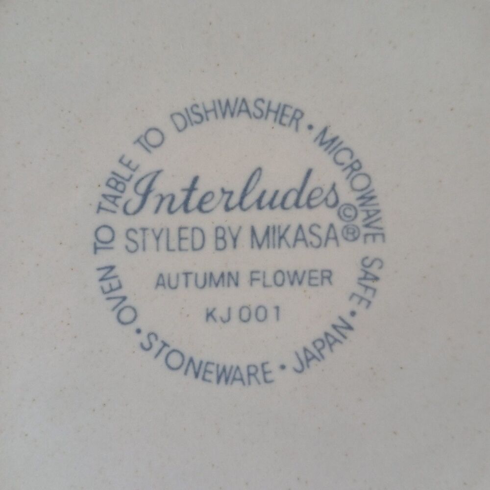 Mikasa Salad Plate 7" Autumn Flower Interludes Pattern KJ001 Oven Safe Stoneware - Picture 3 of 5